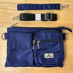 ORGANIZZI RFID 3 In 1 Bag Navy Wristlet-Waist-Crossbody 6.25” X 9” Travel
